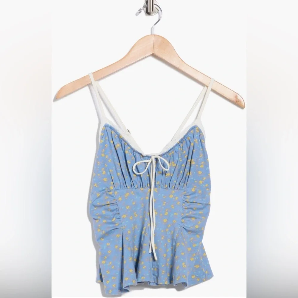 Free People Sammi Camisole Tank XL NWT Lace Trim Stretch Camisole Layering Top - Picture 3 of 3